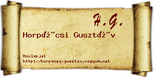 Horpácsi Gusztáv névjegykártya
