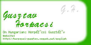 gusztav horpacsi business card